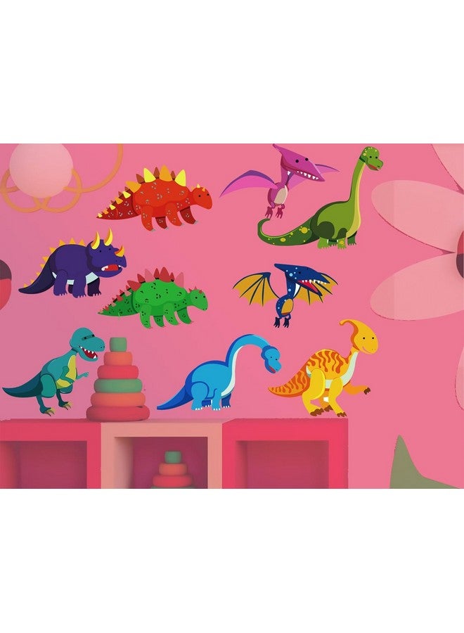 DEKOSH ملصقات حائط ديناصور ديكوش لتزيين غرفة الأطفال | ملصقات حائط ملونة من تي-ريكس من عالم الديناصورات للأطفال في غرفة النوم، غرفة اللعب - Image 4