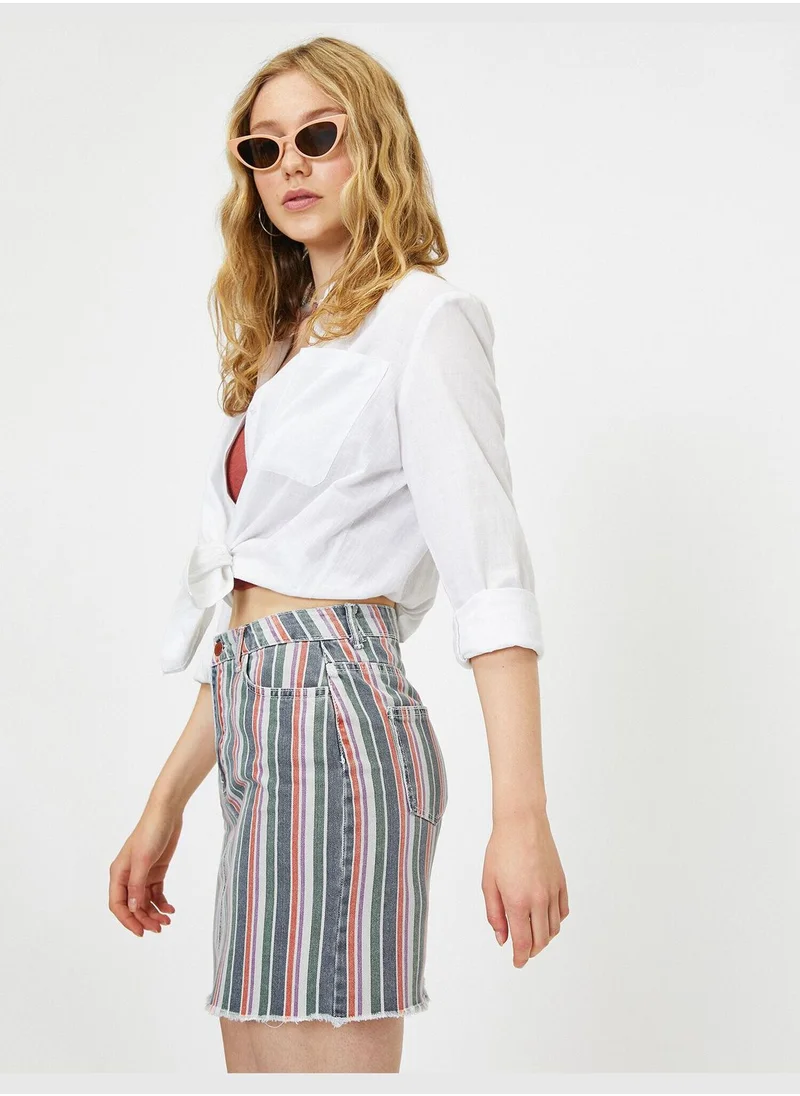 KOTON Striped Skirt