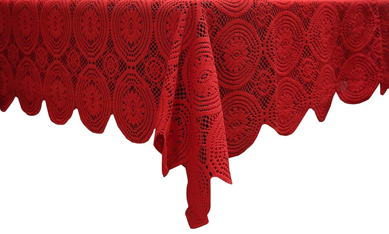 Yellow Weaves Designer Dining Table Cover Net Fabric 60 X 90 Inches -Maroon - Image 4