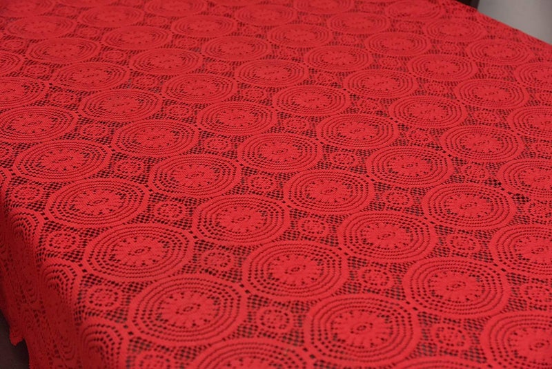 Yellow Weaves Designer Dining Table Cover Net Fabric 60 X 90 Inches -Maroon - Image 3