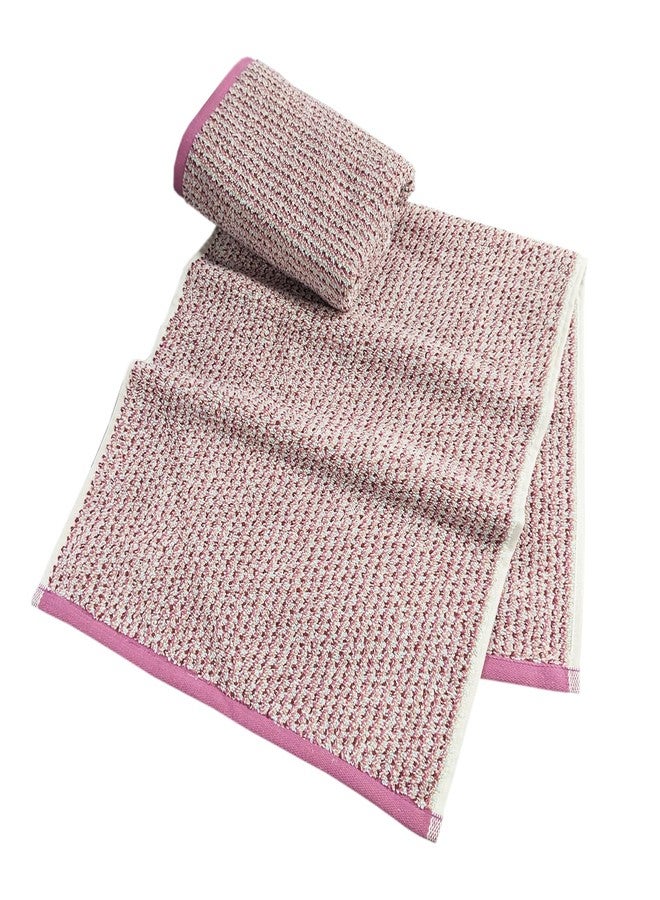USTIDE Pink Hand Towels Set of 2, 100% Cotton Soft Absorbent Face Towels for Bathroom Spa Gym Decorative Towel 14 x 30 Inch - Image 2