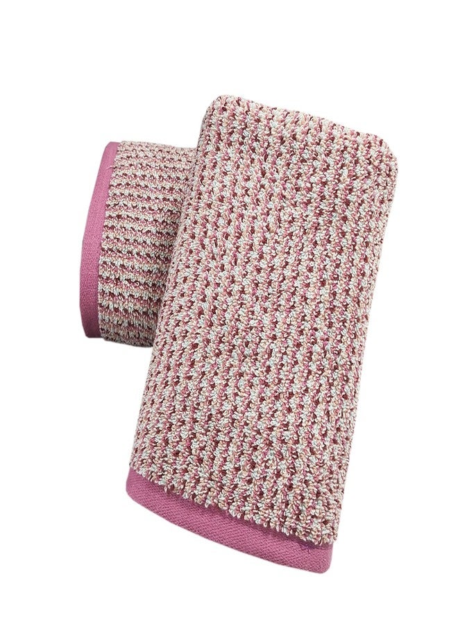 USTIDE Pink Hand Towels Set of 2, 100% Cotton Soft Absorbent Face Towels for Bathroom Spa Gym Decorative Towel 14 x 30 Inch - Image 1