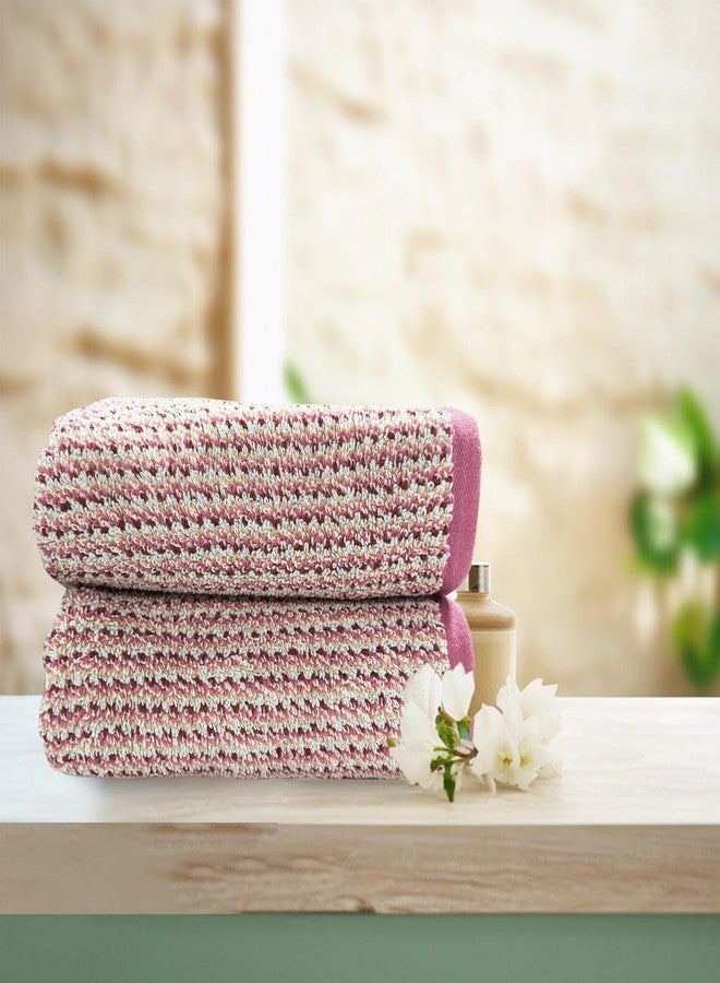 USTIDE Pink Hand Towels Set of 2, 100% Cotton Soft Absorbent Face Towels for Bathroom Spa Gym Decorative Towel 14 x 30 Inch - Image 4