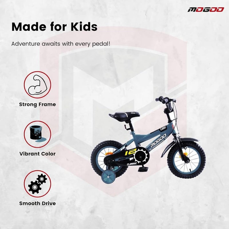 Mogoo Classic Kids Road Bike For 2-10 Years Old Girls & Boys, Adjustable Seat, Handbrake, Mudguards, Lightweight, 12/14/16 Inch Bicycle with Training Wheels, 20-Inch with Kickstand, Gift For Kids - Image 4