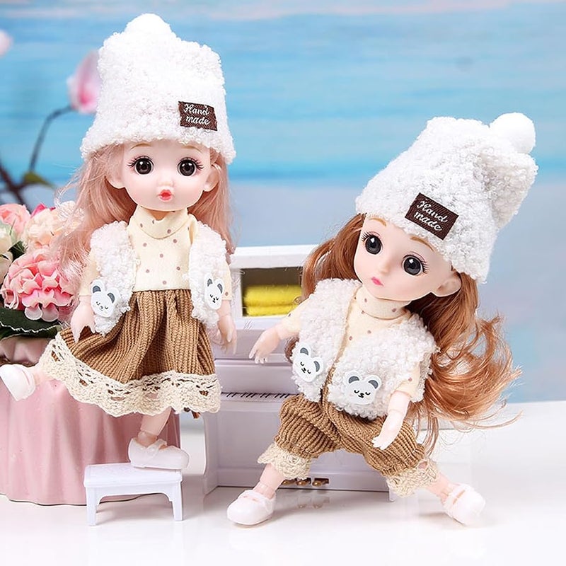 TNDCKP 6 Pcs 6 Inch Princess Girl Mini Cute Dolls, Sister Small Princess Dolls, Miniature Little Girl for 3+ Year Old Girls - Image 4