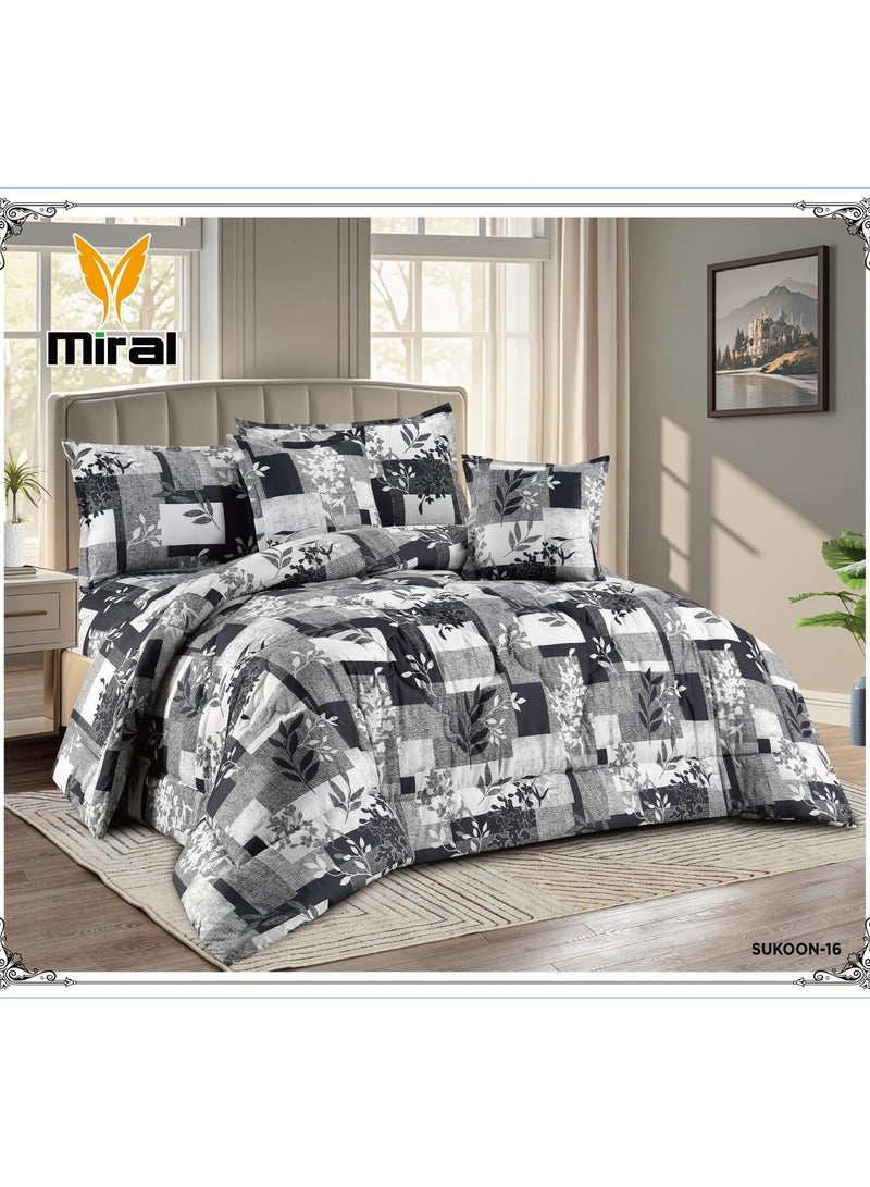 Miral 4-Piece One-and-a-Half Bed Comforter Set – Soft Printed Quilt with Full Fitted Sheet and Pillow Covers – Size 160×210 cm - Image 1