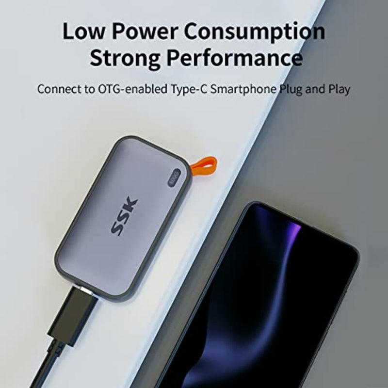 محرك أقراص SSD خارجي محمول، بسرعة تصل إلى 1050 ميجابايت/ثانية USB C SSD خارجي SSD USB 3.2 Gen 2 لأجهزة iPhone 15/Pro وWindows وMac وهواتف Android والأجهزة اللوحية - Image 3