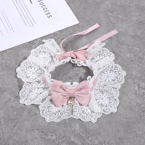 Aysatogc Cat Bow Collar, Breakaway Kitten Collar with Cute Bow Tie Girl Cat Collars Cats Princess Costumes Pink Outfit for Kitty and Some Puppies Birthday Party (Pink, M (7-11lbs)) - Image 1