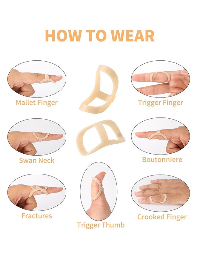 5PCS Oval Finger Splints, Oval Trigger Finger Splint for Trigger/ Mallet/ Arthritis/ Straightening, Trigger Finger Brace for Thumb Middle Pinky or Ring Finger -Size 6, 7, 8, 9, 10 - Image 2