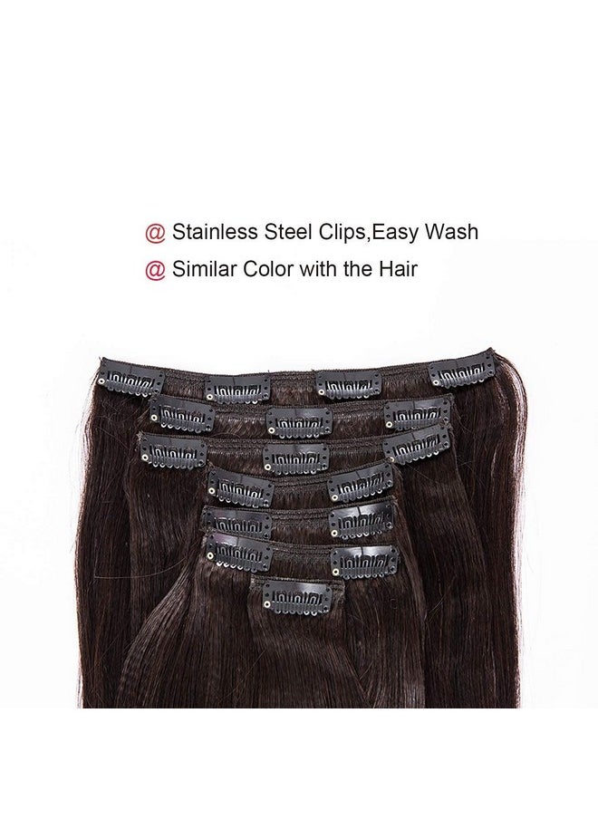 Anrosa - Yaki Hair Clip In Yaki Hair Extensions Clip In Human Hair Yaki Hair Clip In Extensions For African American Yaki Straight Clip Ins Natural Hair Thick Volume Natural Black 1B 14 Inch 120 Gram - Image 1