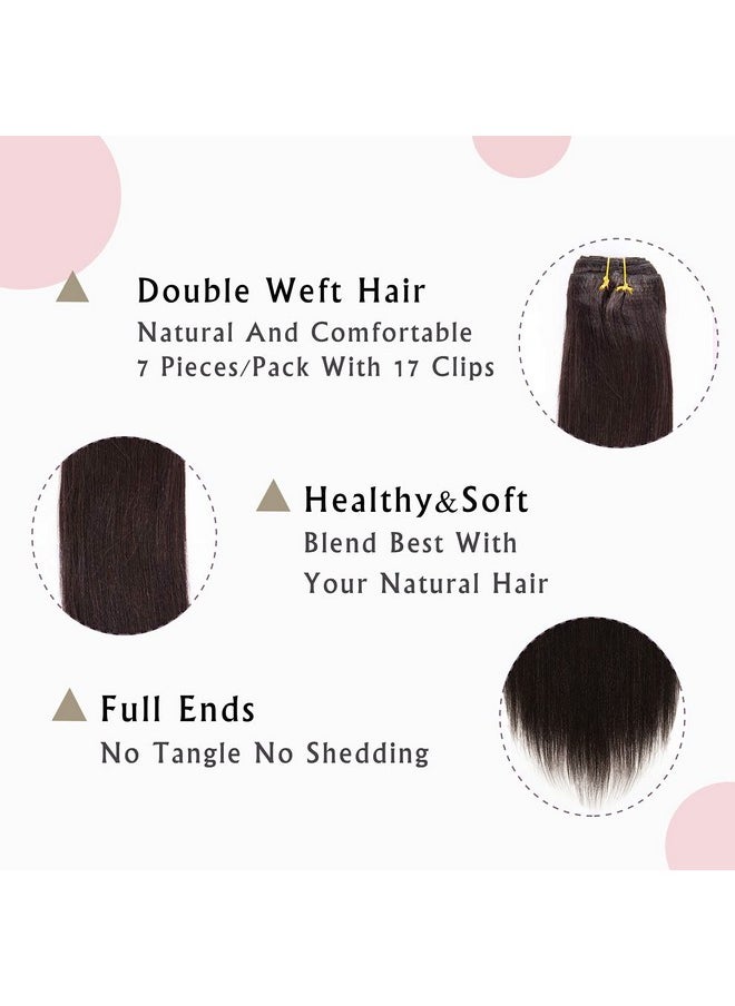 Anrosa - Yaki Hair Clip In Yaki Hair Extensions Clip In Human Hair Yaki Hair Clip In Extensions For African American Yaki Straight Clip Ins Natural Hair Thick Volume Natural Black 1B 14 Inch 120 Gram - Image 1