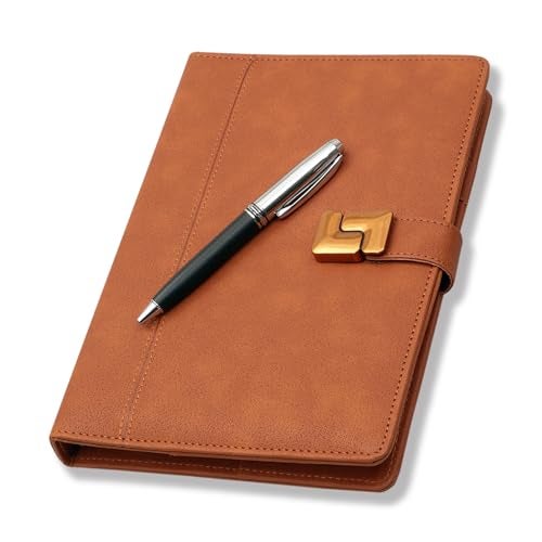 COI Brown Undated Organizer Notebook & Productivity Diary Daily Planner, Weekly & Monthly Life Journal, with Pen - Image 1