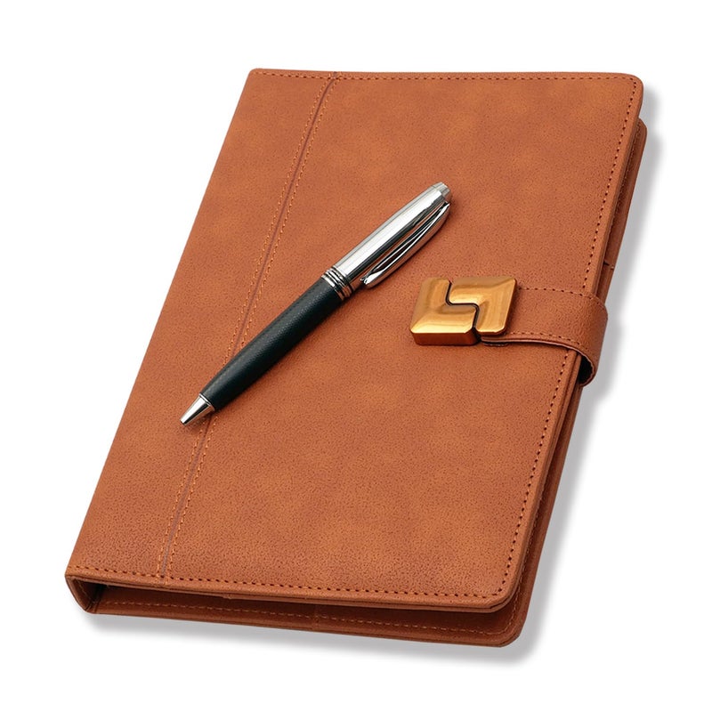 COI Brown Undated Organizer Notebook & Productivity Diary Daily Planner, Weekly & Monthly Life Journal, with Pen - Image 5