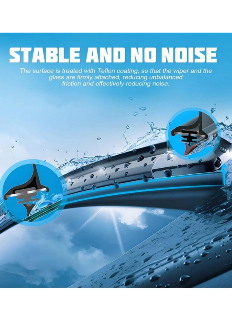 4PCS 32Inch Car Wiper Rubber Refill Blades Soft Windshield Wiper Insert Strips DIY Adjustable Boneless Wiper Replacement Universal Fit for Most Vehicles Can Be Cut to Size - Image 4