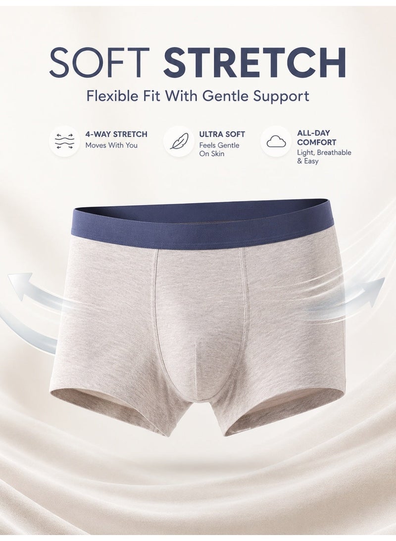 Men's Modal Boxer Briefs 4 Pack Antibacterial Honeycomb Mesh Crotch Ultra Soft Moisture Wicking L-3XL Daily Wear - Image 3