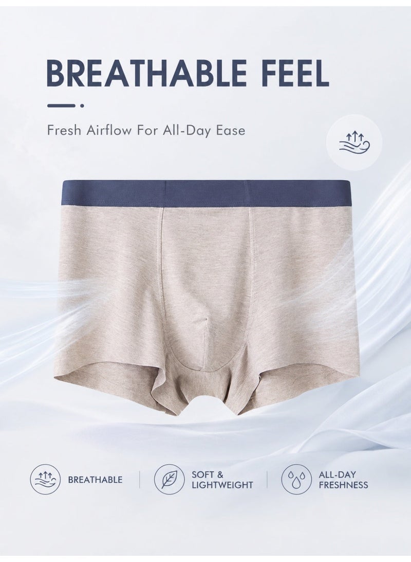 Men's Modal Boxer Briefs 4 Pack Antibacterial Honeycomb Mesh Crotch Ultra Soft Moisture Wicking L-3XL Daily Wear - Image 2