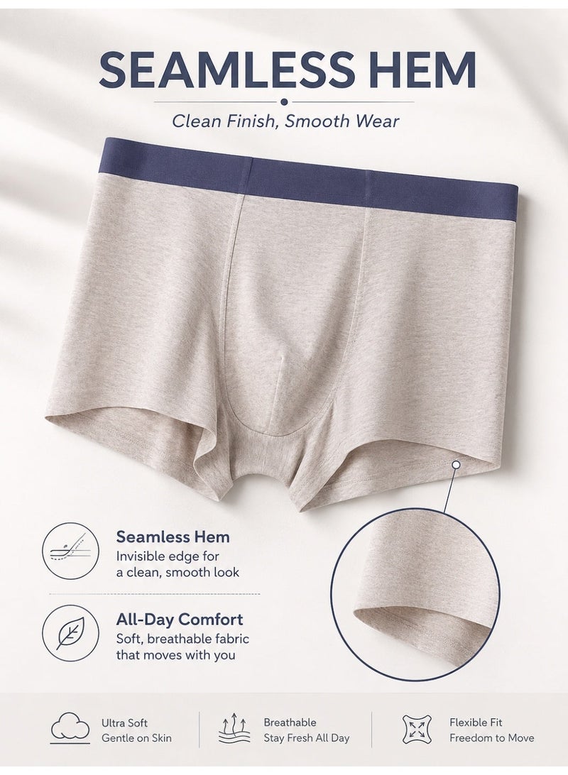 Men's Modal Boxer Briefs 4 Pack Antibacterial Honeycomb Mesh Crotch Ultra Soft Moisture Wicking L-3XL Daily Wear - Image 4