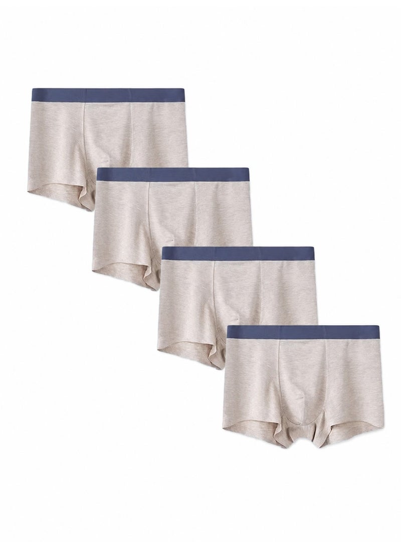 Men's Modal Boxer Briefs 4 Pack Antibacterial Honeycomb Mesh Crotch Ultra Soft Moisture Wicking L-3XL Daily Wear - Image 1