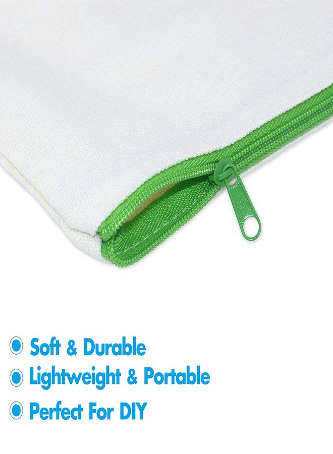 Vantasii 15 Pieces Canvas Colorful Zipper Bags, DIY Craft Bags Travel Canvas Makeup Pouches for Cosmetic Toiletry Stationery Storage (Beige, 8.3” x 4.7”) … - Image 4