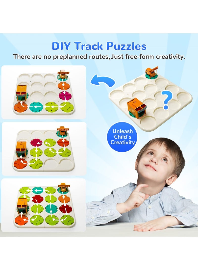 Zikra Kids Toys STEM Puzzles Board Games - Logic Road Builder Brain Teasers Puzzles, Kids Educational Toys for 3 to 4 5 6 7 Boys Girls - Montessori Toys Road Builder Kits for Ages 4-8 Birthday Gifts - Image 5