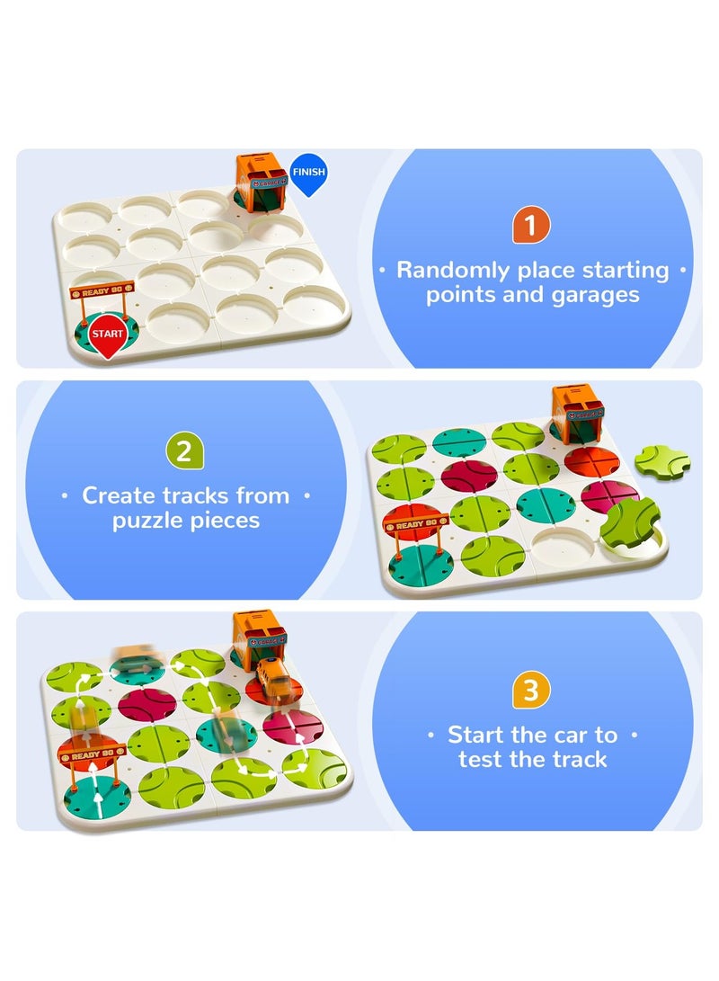 Zikra Kids Toys STEM Puzzles Board Games - Logic Road Builder Brain Teasers Puzzles, Kids Educational Toys for 3 to 4 5 6 7 Boys Girls - Montessori Toys Road Builder Kits for Ages 4-8 Birthday Gifts - Image 3