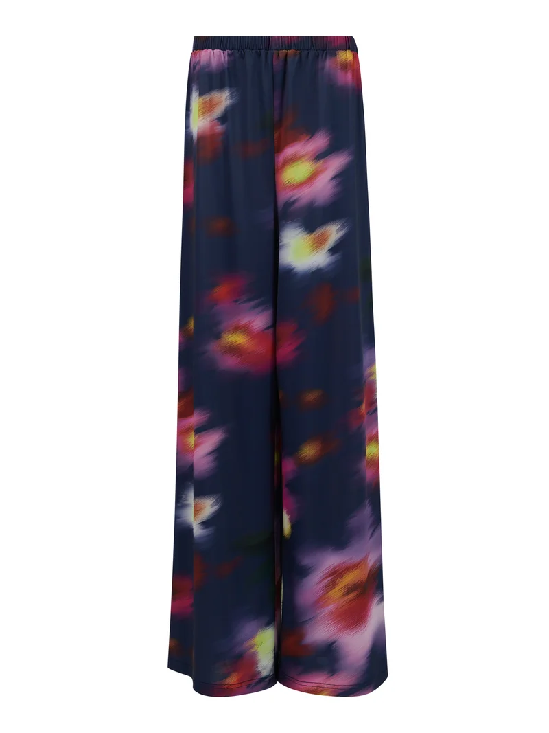 leem Blurred Floral Print Trousers