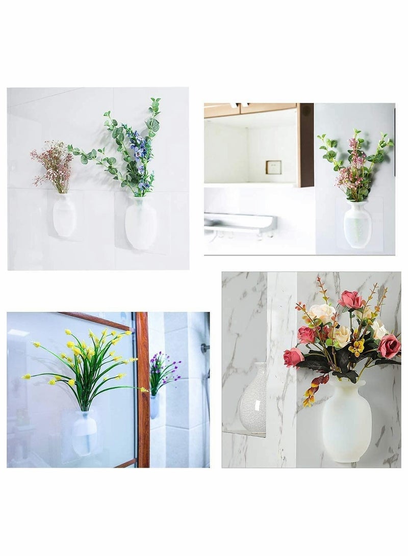 Excefore مزهرية زهور سيليكون، مزهريات زهور لاصقة، مزهريات زهور معلقة قابلة لإعادة الاستخدام مثبتة على الجدار، مناسبة للمنزل والمطبخ والمكتب وزفاف والحفلات، 3 قطع - Image 3