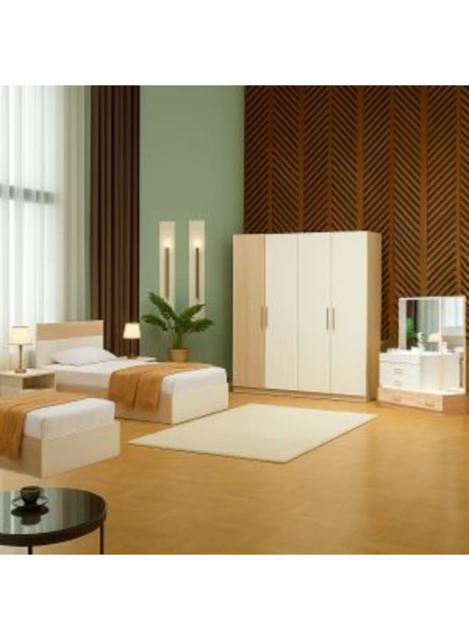 Malazhouse Modern Twin bedroom White X Beige MDF - Image 1