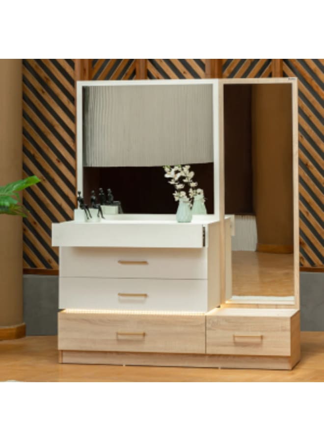 Malazhouse Modern Twin bedroom White X Beige MDF - Image 2