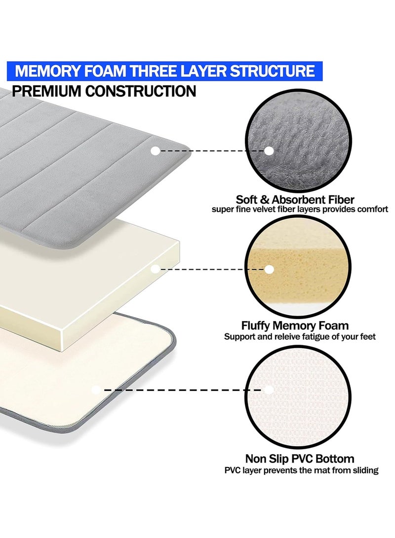 Memory foam bathroom mat, soft, comfortable and non-slip floor mat, highly absorbent bathroom mat 80*50cm  - Image 2