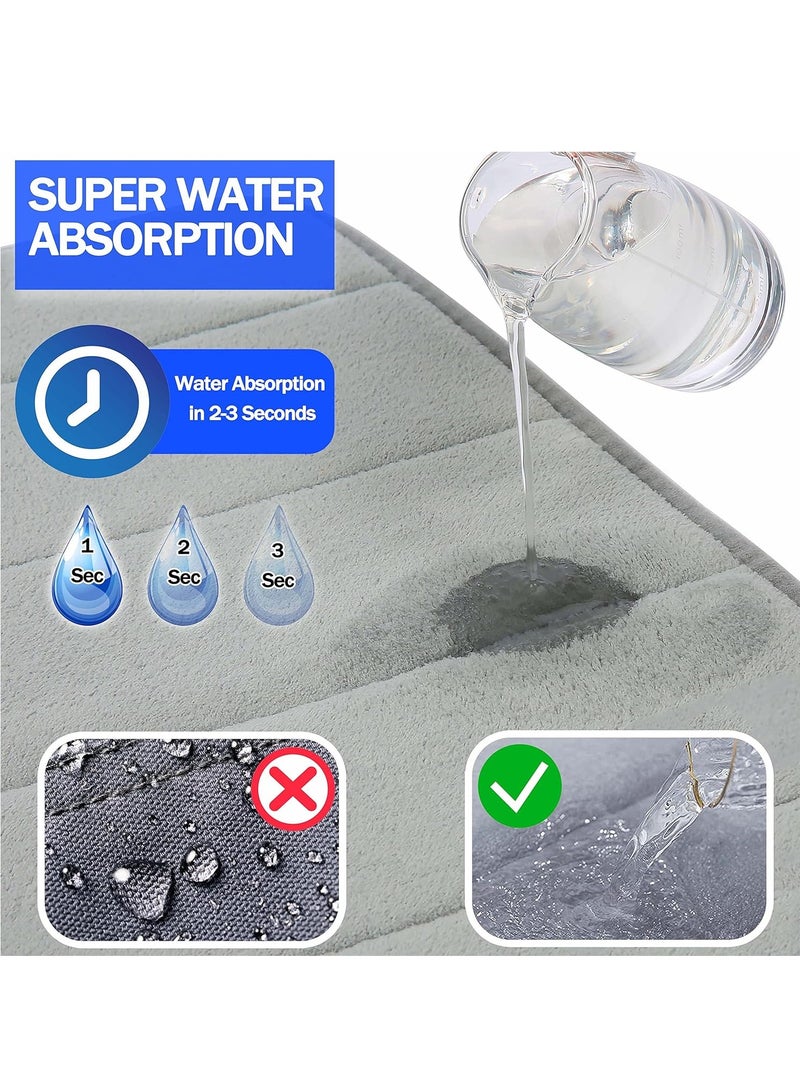 Memory foam bathroom mat, soft, comfortable and non-slip floor mat, highly absorbent bathroom mat 80*50cm  - Image 3