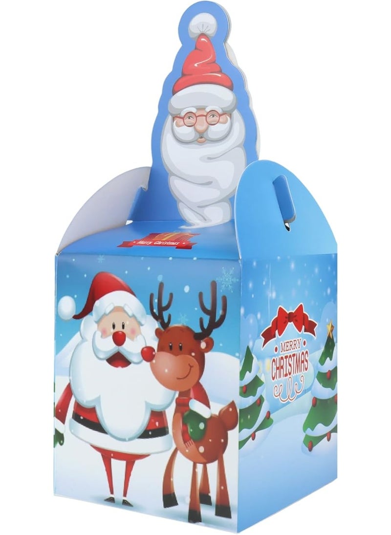 Light Blue Mini Gift & Candy Box with Festive Holiday Prints - Image 1