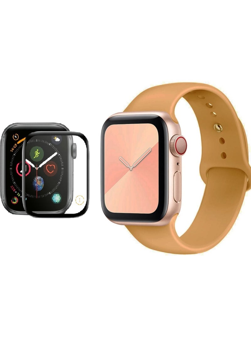 Phone Planet 2-In-1 Soft Silicone Fitness Replacement Straps Wristbands for Apple iWatch Band Series 6/5/4/3/2/1/SE - 38mm