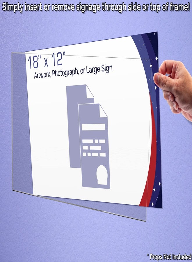 Marketing Holders Wall Sign Poster Holder 18" x 12" with Double Sided Tape Clear Acrylic for Posters and Advertisements for Malls and Movie Theatres by Marketing Holders - Image 2