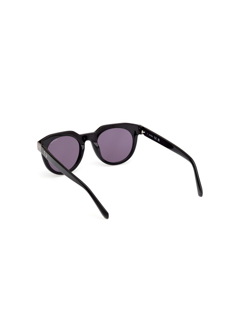 GUESS FULL RIM MALE ROUND BLACK ACETATE SUNGLASSES - Image 3