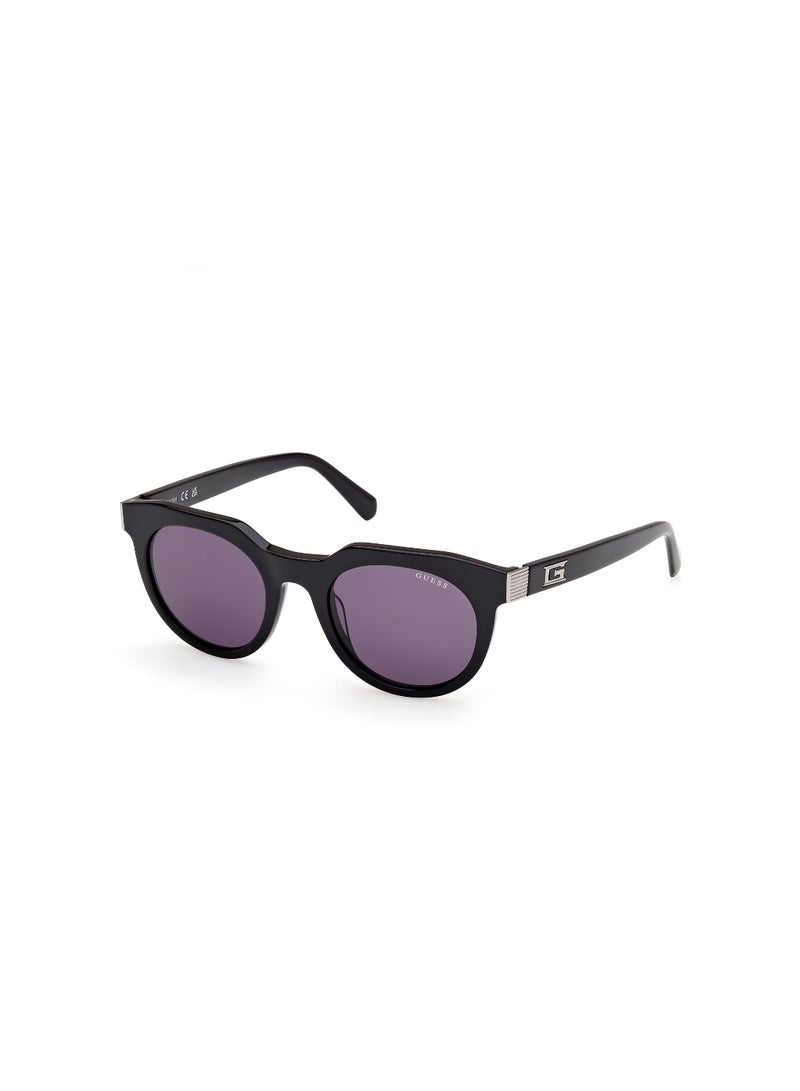 GUESS FULL RIM MALE ROUND BLACK ACETATE SUNGLASSES - Image 1
