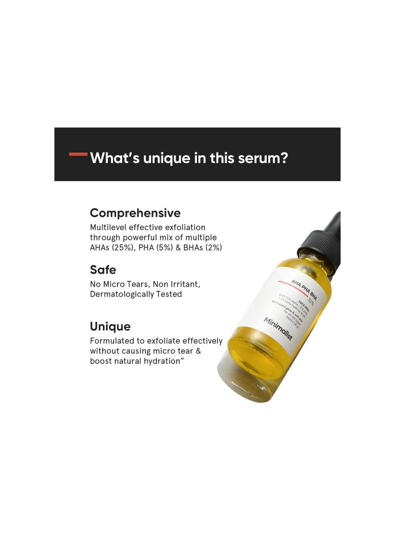 MINIMALIST Minimalist 25% AHA 2% BHA 5% PHA Peeling Solution for Glowing Skin Smooth Texture Pore Cleansing Peel For Weekend Exfoliation  - Image 2
