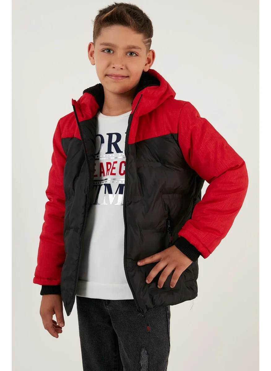 Lela Plush Lined Hooded Puffer Coat with Zipper Pockets Boys' Coat 5760041