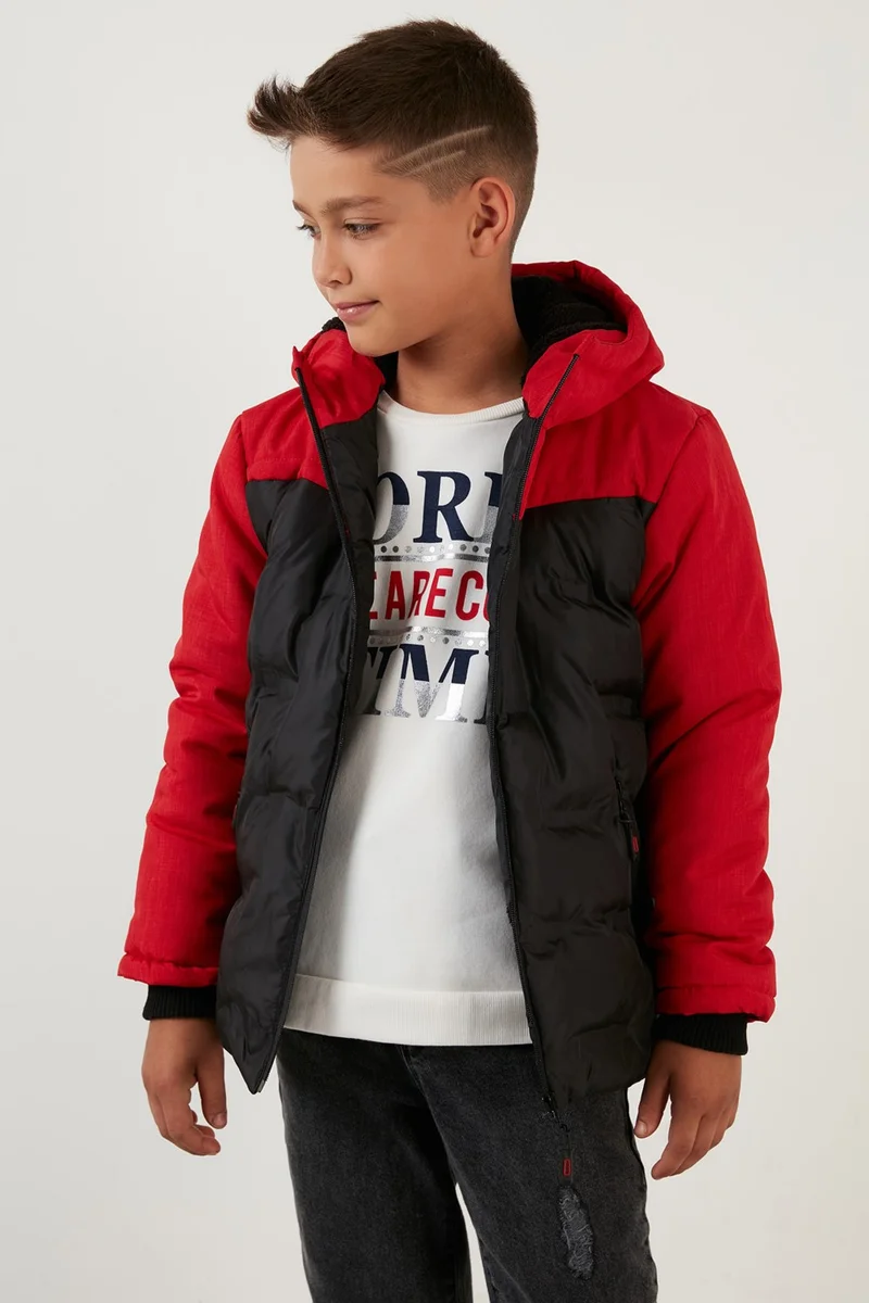 Lela Plush Lined Hooded Puffer Coat with Zipper Pockets Boys' Coat 5760041