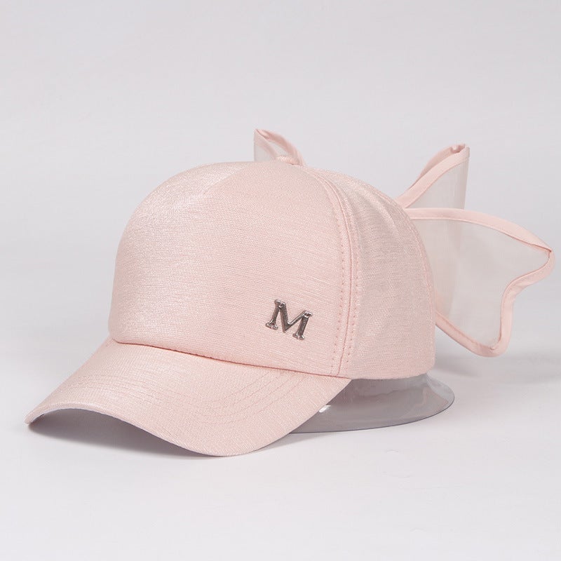 Baseball Cap Women Sun Protection Coco Same Style Bow M Label Large Brim Wide Brim Hat - Image 1