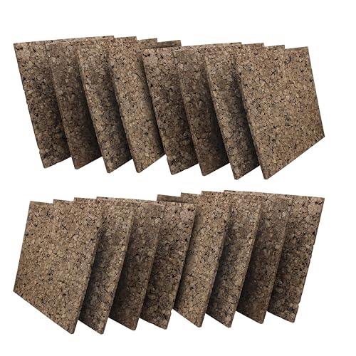 Flipside Products 12" x 12" x 9.5mm Thick Dark Brown Cork Squares, Wall Tiles, Square Pinning Cork Board, Bulletin Board Mini Wall Board - 16 Pack - Image 1