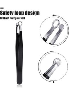 Gecomo Nose Hair Tweezers, Stainless Steel Round Head Clippers, for Noses Hair Brow Sideburns (Black)  - Image 3
