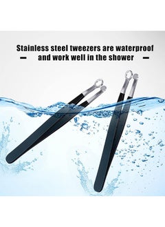 Gecomo Nose Hair Tweezers, Stainless Steel Round Head Clippers, for Noses Hair Brow Sideburns (Black)  - Image 4