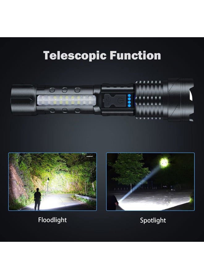 Cinlinso Flashlight High Lumens Rechargeable 2 Pack, 990000 Lumen Super Bright Led Flashlights with 7 Light Modes, IPX6 Waterproof, Powerful Handheld Flash Light for Camping Home Emergencies - Image 4