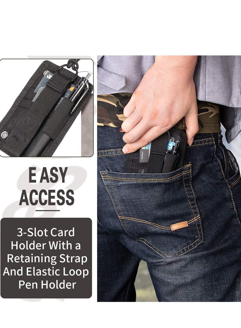 Excefore Tactical ID Card Holder Hook Loop Patch Badge Detachable Quick Rip-Away with Key Ring and Adjustable Neck Lanyard  - Image 4