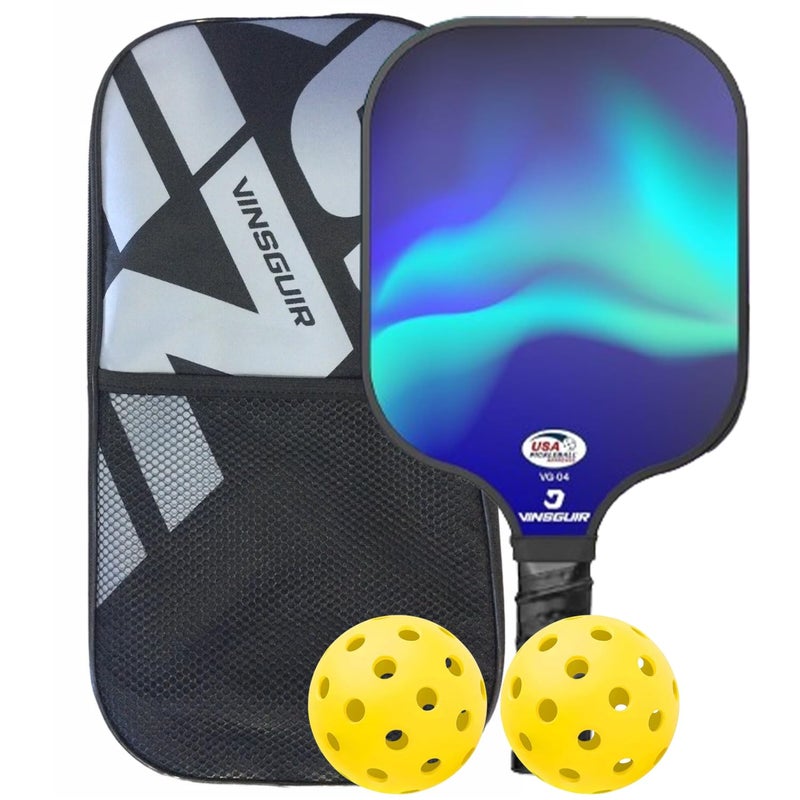 ianoni Pickleball Paddle Set – USAPA Approved Carbon Fiber Pickle Ball Rackets for Pros, Lightweight Graphite & Carbon Fiber Paddles with Honeycomb Core, 1Padels, & Carry Bag (Aurora Blue) - Image 1