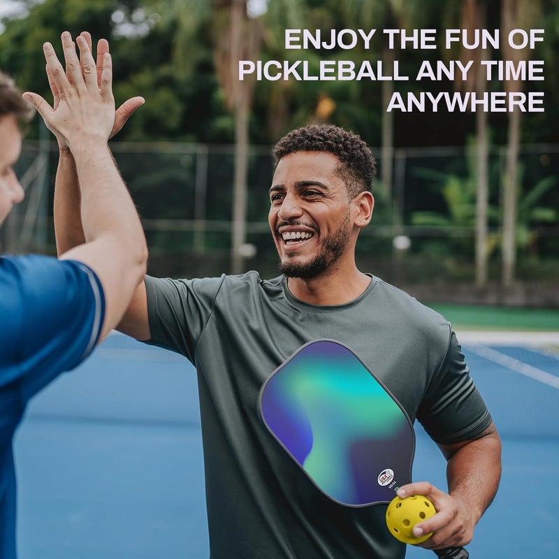 ianoni Pickleball Paddle Set – USAPA Approved Carbon Fiber Pickle Ball Rackets for Pros, Lightweight Graphite & Carbon Fiber Paddles with Honeycomb Core, 1Padels, & Carry Bag (Aurora Blue) - Image 5
