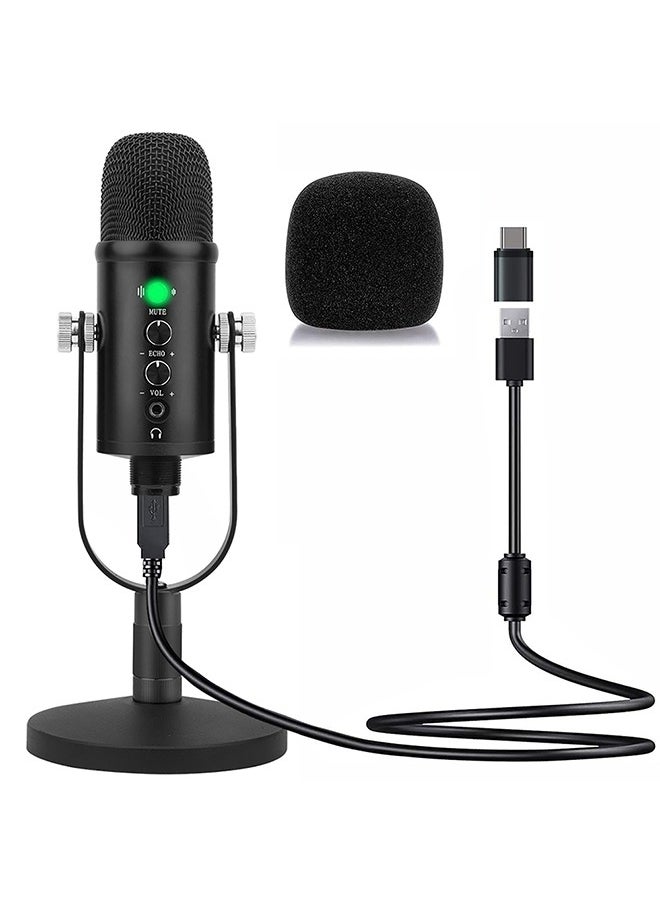 LENND - USB Condenser Microphone Compatible with PC/MAC/Ps4/iPhone/iPad/Android,Computer Mic with Noise Cancelling & Reverb, Studio Microphone for Voice and Music Recording,Podcasting,Streaming,Gaming - Image 1