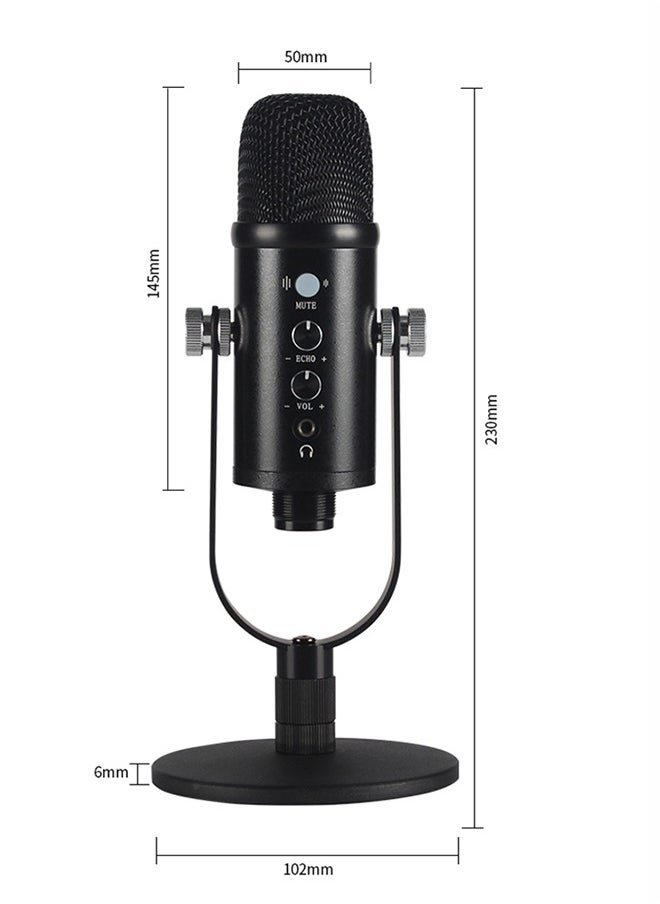 LENND - USB Condenser Microphone Compatible with PC/MAC/Ps4/iPhone/iPad/Android,Computer Mic with Noise Cancelling & Reverb, Studio Microphone for Voice and Music Recording,Podcasting,Streaming,Gaming - Image 1