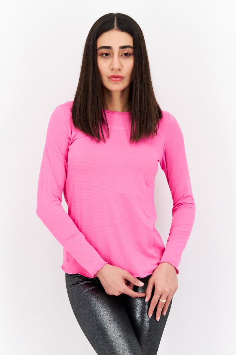 Gottex Women Sportswear Fit Long Sleeve Training Top, Pink - Image 1
